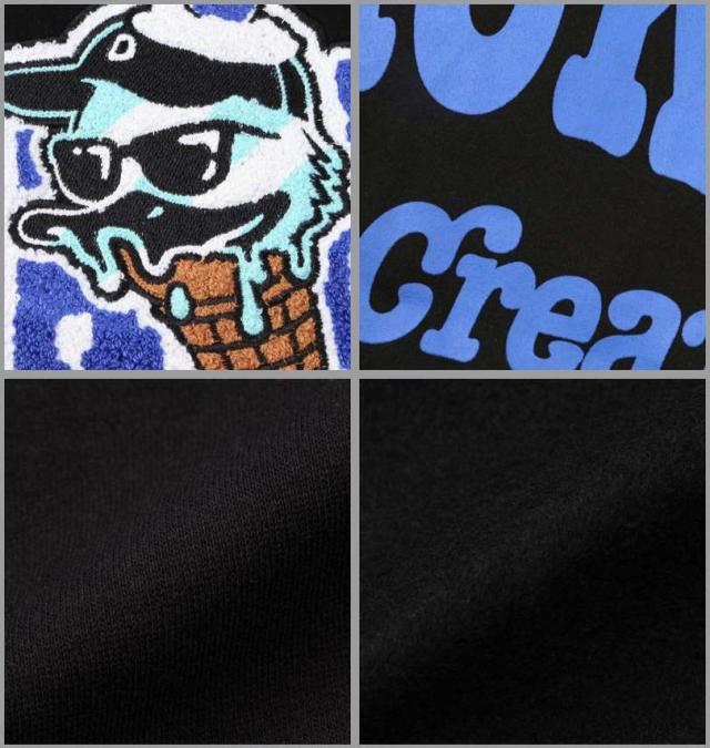 大きいサイズ b-one-soul DUCK DUDE アイスクリーム クルーネック スウェット ブラック 3L 4L 5L 6L/1258-4316-2-81