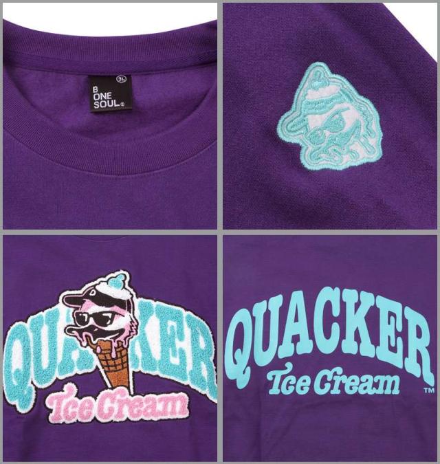 大きいサイズ b-one-soul DUCK DUDE アイスクリーム クルーネック スウェット パープル 3L 4L 5L 6L/1258-4316-3-81