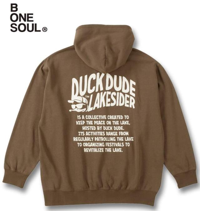 大きいサイズ b-one-soul DUCK DUDE レイクサイダー スプラッシュ プルパーカー モカ 3L 4L 5L 6L/1258-4317-1-81