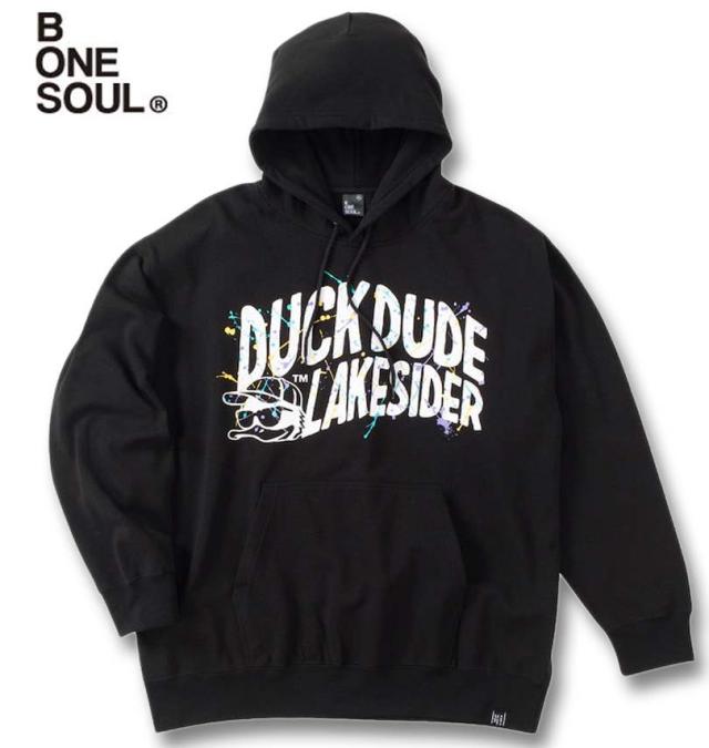 大きいサイズ b-one-soul DUCK DUDE レイクサイダー スプラッシュ プルパーカー ブラック 3L 4L 5L 6L/1258-4317-2-81