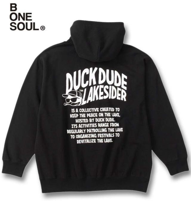 大きいサイズ b-one-soul DUCK DUDE レイクサイダー スプラッシュ プルパーカー ブラック 3L 4L 5L 6L/1258-4317-2-81