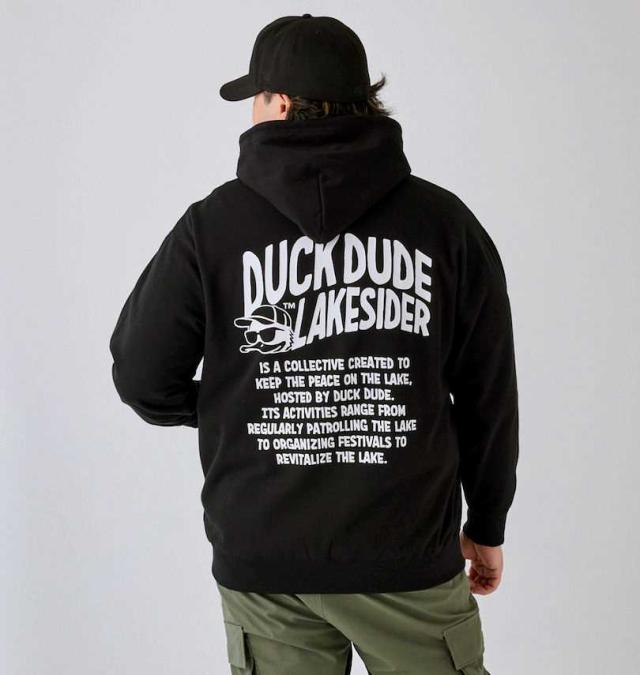 大きいサイズ b-one-soul DUCK DUDE レイクサイダー スプラッシュ プルパーカー ブラック 3L 4L 5L 6L/1258-4317-2-81