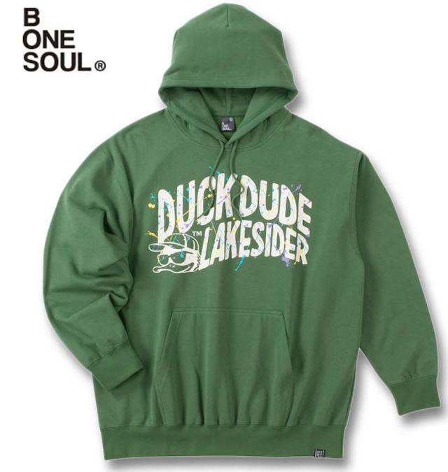 大きいサイズ b-one-soul DUCK DUDE レイクサイダー スプラッシュ プルパーカー グリーン 3L 4L 5L 6L/1258-4317-3-81