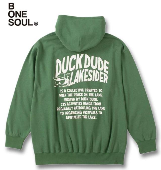 大きいサイズ b-one-soul DUCK DUDE レイクサイダー スプラッシュ プルパーカー グリーン 3L 4L 5L 6L/1258-4317-3-81