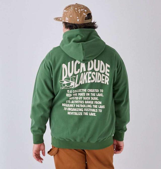 大きいサイズ b-one-soul DUCK DUDE レイクサイダー スプラッシュ プルパーカー グリーン 3L 4L 5L 6L/1258-4317-3-81