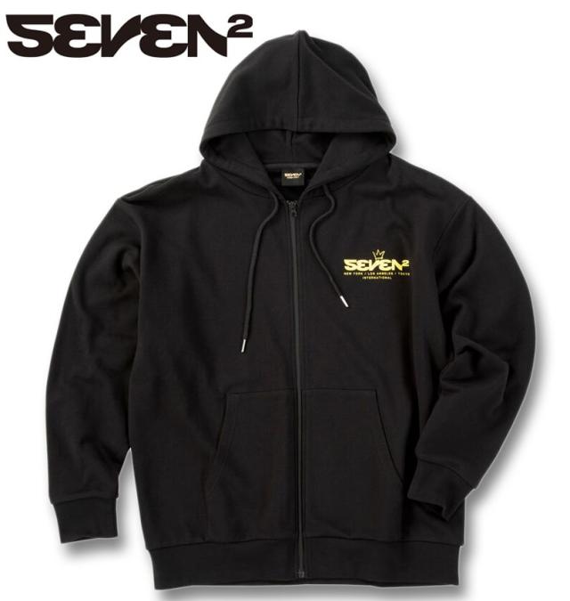 大きいサイズ SEVEN2 裏毛 フルジップ パーカー ブラック 3L 4L 5L 6L 8L/1268-5302-2-81