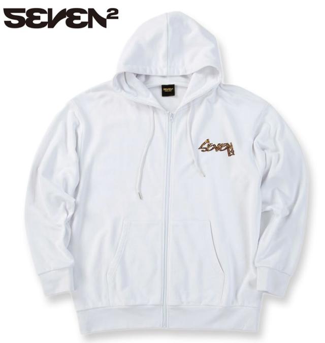 大きいサイズ SEVEN2 裏毛 フルジップ パーカー ホワイト 3L 4L 5L 6L 8L/1268-5303-1-81
