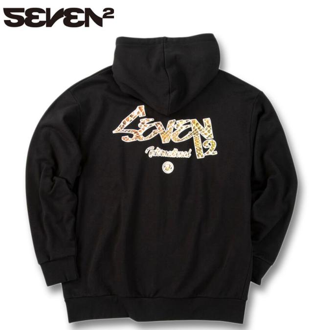 大きいサイズ SEVEN2 裏毛 フルジップ パーカー ブラック 3L 4L 5L 6L 8L/1268-5303-2-81