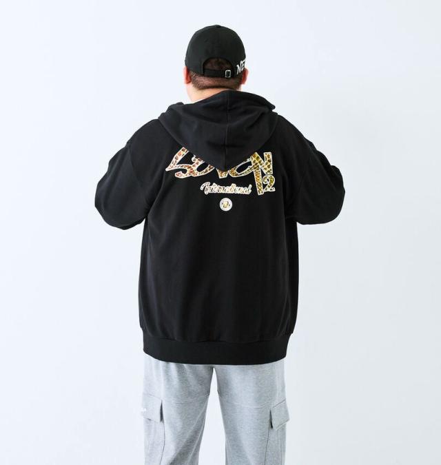 大きいサイズ SEVEN2 裏毛 フルジップ パーカー ブラック 3L 4L 5L 6L 8L/1268-5303-2-81