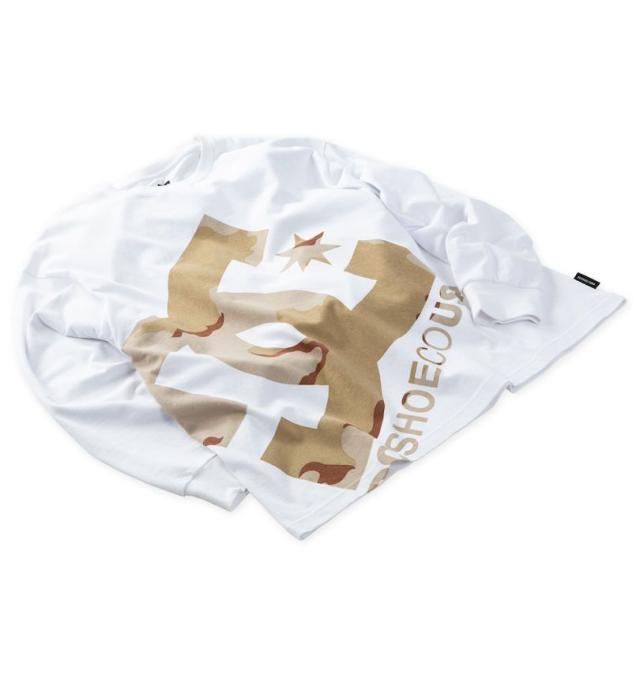 大きいサイズ DCSHOES 25 DESERT CAMO BIGSTAR 長袖 Tシャツ ホワイト 3L 4L 5L 6L/1278-5315-1-81