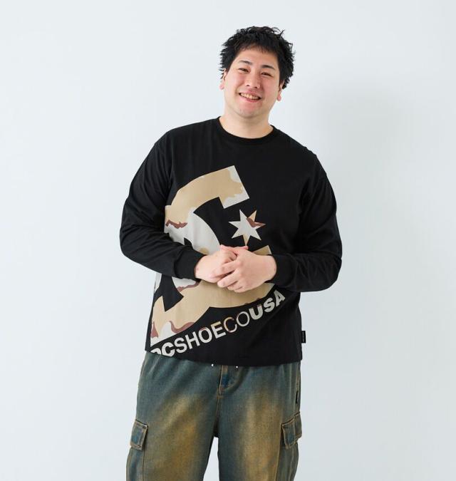大きいサイズ DCSHOES 25 DESERT CAMO BIGSTAR 長袖 Tシャツ ブラック 3L 4L 5L 6L/1278-5315-2-81
