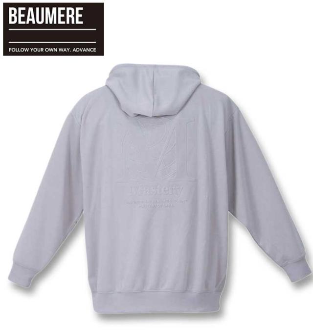 大きいサイズ BEAUMERE ダンボールバックエンボスプリント フルジップパーカー+半袖Tシャツ アイスグレー×ブラック 3L 4L 5L 6L/1258-3361-1-85