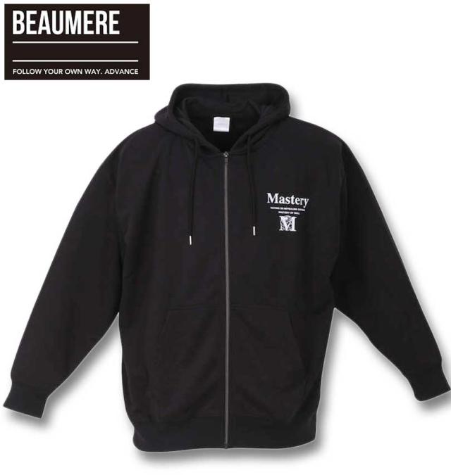 大きいサイズ BEAUMERE ダンボールバックエンボスプリント フルジップパーカー+半袖Tシャツ ブラック×ホワイト 3L 4L 5L 6L/1258-3361-2-85