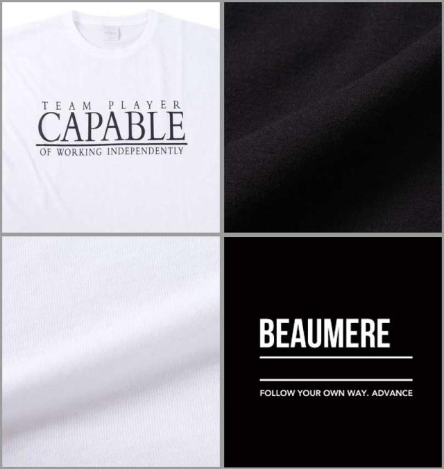 大きいサイズ BEAUMERE ダンボールバックエンボスプリント フルジップパーカー+半袖Tシャツ ブラック×ホワイト 3L 4L 5L 6L/1258-3361-2-85