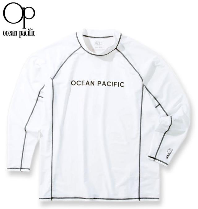 大きいサイズ OCEAN PACIFIC 長袖 ラッシュガード ホワイト 3L 4L 5L 6L 8L/1278-5280-1-85