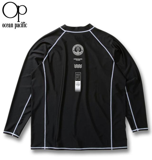 大きいサイズ OCEAN PACIFIC 長袖 ラッシュガード ブラック 3L 4L 5L 6L 8L/1278-5280-2-85