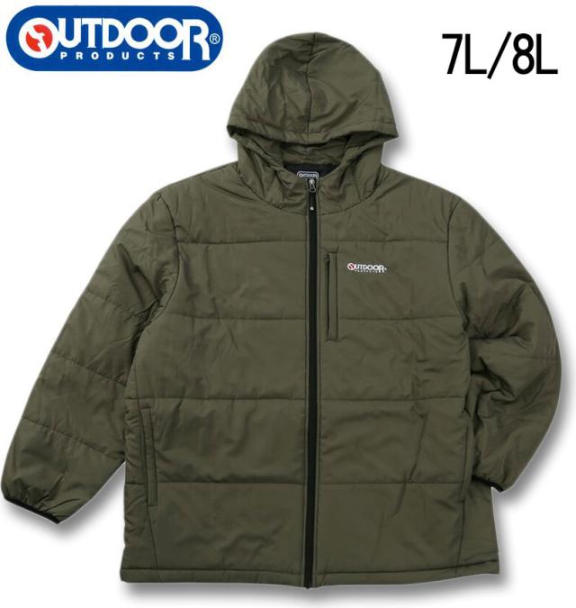 大きいサイズ OUTDOOR PRODUCTS デュスポ 中綿 キルトジャケット カーキ 7L 8L/1253-5321-3-87
