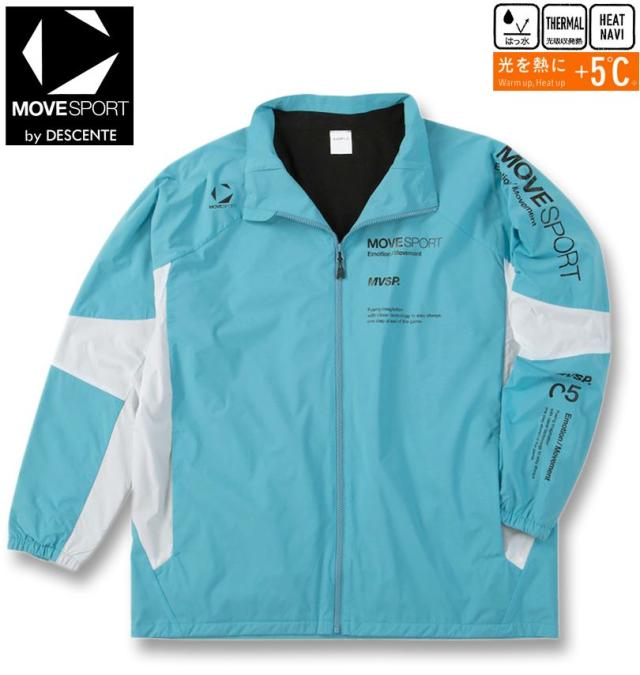 大きいサイズ MOVESPORT HEATNAVI ブラッシュド スタンド ジャケット ブルー 3L 4L 5L 6L/1273-5315-4-188
