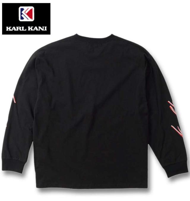 大きいサイズ KARL KANI 天竺 長袖 Tシャツ ブラック 3L 4L 5L 6L 8L/1278-4610-2-88