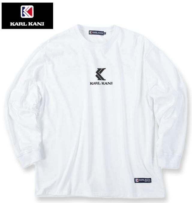 大きいサイズ KARL KANI 天竺 長袖 Tシャツ ホワイト 3L 4L 5L 6L 8L/1278-5335-1-88