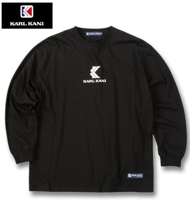 大きいサイズ KARL KANI 天竺 長袖 Tシャツ ブラック 3L 4L 5L 6L 8L/1278-5335-2-88