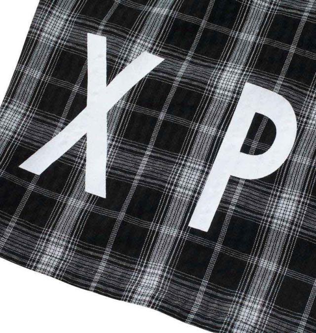 大きいサイズ in the attic ロゴプリント 半袖 シャツ ブラックチェック 3L 4L 5L 6L/1257-4200-1-89