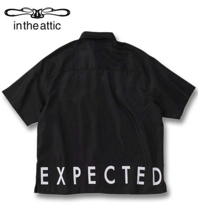 大きいサイズ in the attic ロゴプリント 半袖 シャツ ブラック 3L 4L 5L 6L/1257-4200-2-89