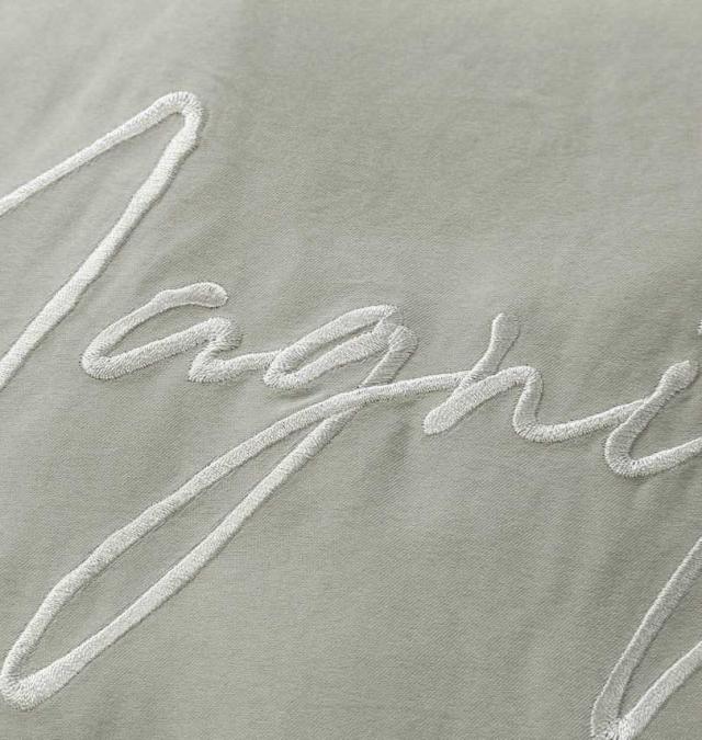 大きいサイズ in the attic 刺繍 ポリピーチ 半袖シャツ グレージュ 3L 4L 5L 6L/1257-5200-1-89