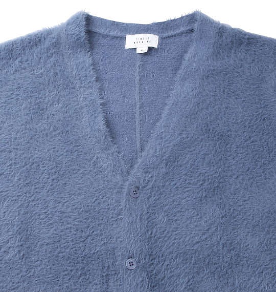 大きいサイズ Timely Warning シャギーVカーディガン ブルーグレー 3L 4L 5L 6L/1258-2380-3-89