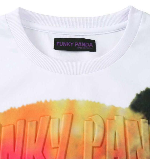 大きいサイズ FUNKY PANDA by in the attic タイダイ柄エンボス半袖Tシャツ ホワイト 3L 4L 5L 6L/1258-3223-1-89