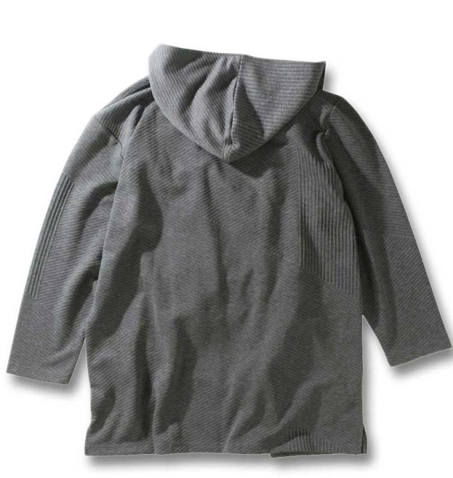 大きいサイズ in the attic バイアス膨れジャガード フーディガン チャコール 3L 4L 5L 6L/1258-3353-1-89