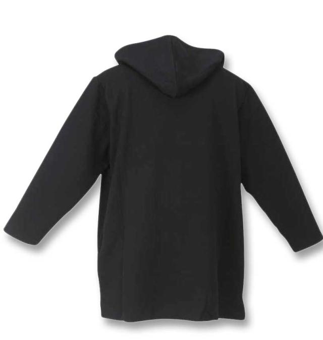 大きいサイズ in the attic バイアス膨れジャガード フーディガン ブラック 3L 4L 5L 6L/1258-3353-2-89