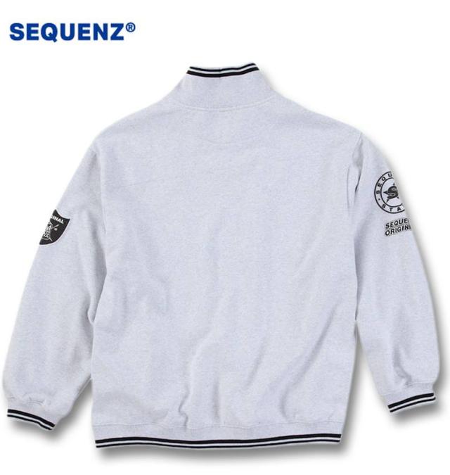 大きいサイズ SEQUENZ 90sフレバ ハーフジップ スウェット アッシュグレー 3L 4L 5L 6L/1258-4341-1-89