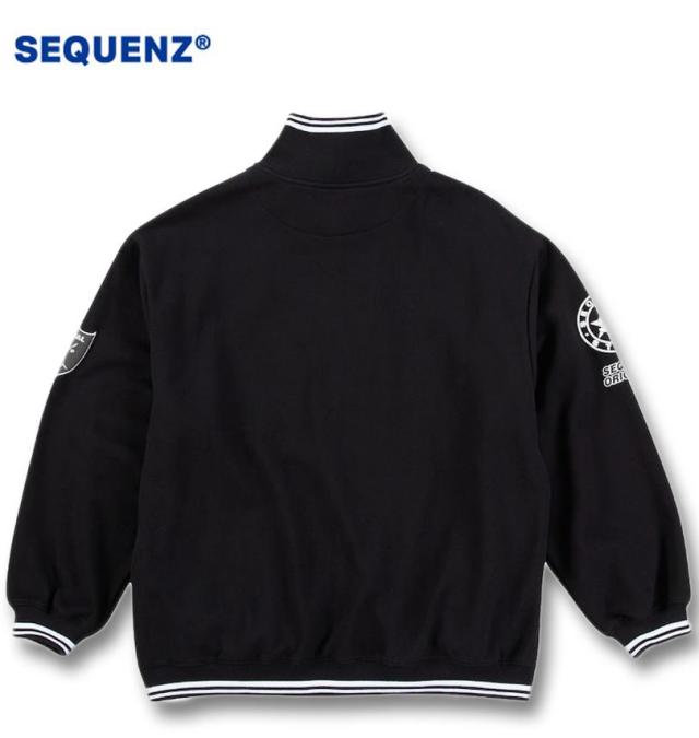 大きいサイズ SEQUENZ 90sフレバ ハーフジップ スウェット ブラック 3L 4L 5L 6L/1258-4341-2-89