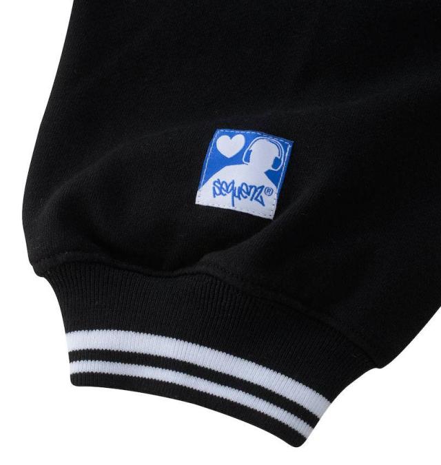 大きいサイズ SEQUENZ 90sフレバ ハーフジップ スウェット ブラック 3L 4L 5L 6L/1258-4341-2-89