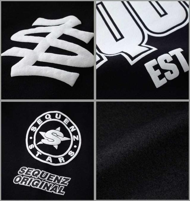 大きいサイズ SEQUENZ 90sフレバ ハーフジップ スウェット ブラック 3L 4L 5L 6L/1258-4341-2-89