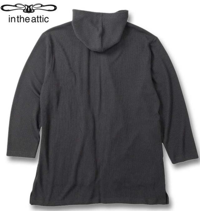 大きいサイズ in the attic ジャガード ニット フーディガン チャコール 3L 4L 5L 6L/1258-4375-1-89
