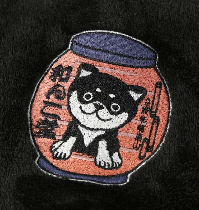 大きいサイズ 黒柴印和んこ堂 ふわもこ フルジップパーカー&パンツ 上下セット ブラック 3L 4L 5L 6L 8L/1258-5323-2-89