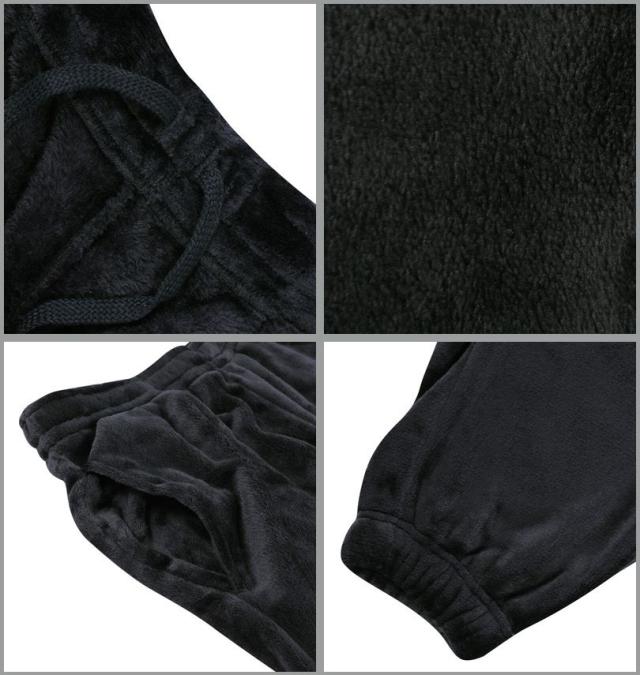 大きいサイズ 黒柴印和んこ堂 ふわもこ フルジップパーカー&パンツ 上下セット ブラック 3L 4L 5L 6L 8L/1258-5323-2-89