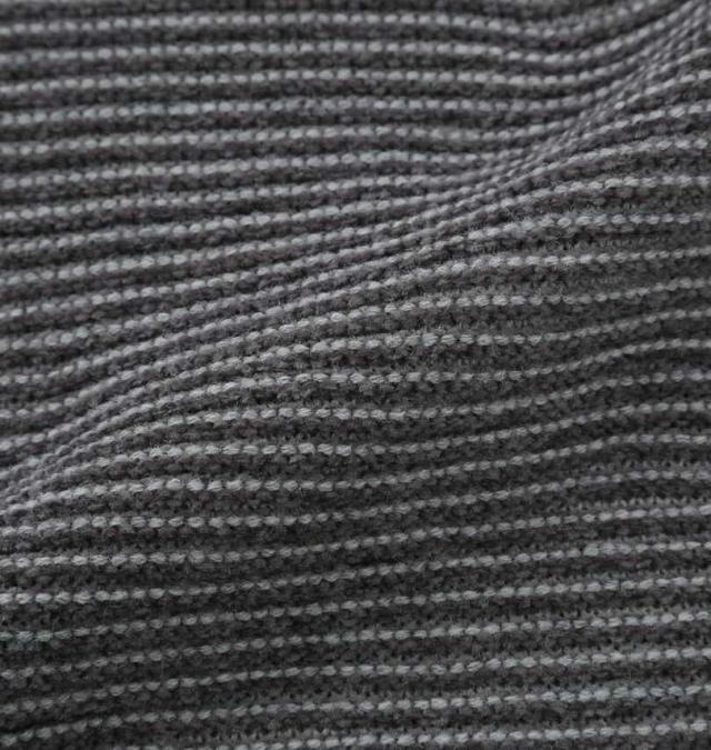 大きいサイズ PLES 7G ガーター 天竺 クルーネック セーター グレー 3L 4L 5L 6L/1258-5381-1-89