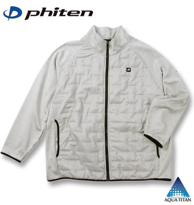 大きいサイズ Phiten ボンディングフリース×タフタキルト ジャケット オートミール 3L 4L 5L 6L 8L/1273-4621-1-89