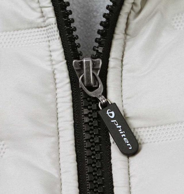 大きいサイズ Phiten ボンディングフリース×タフタキルト ジャケット オートミール 3L 4L 5L 6L 8L/1273-4621-1-89