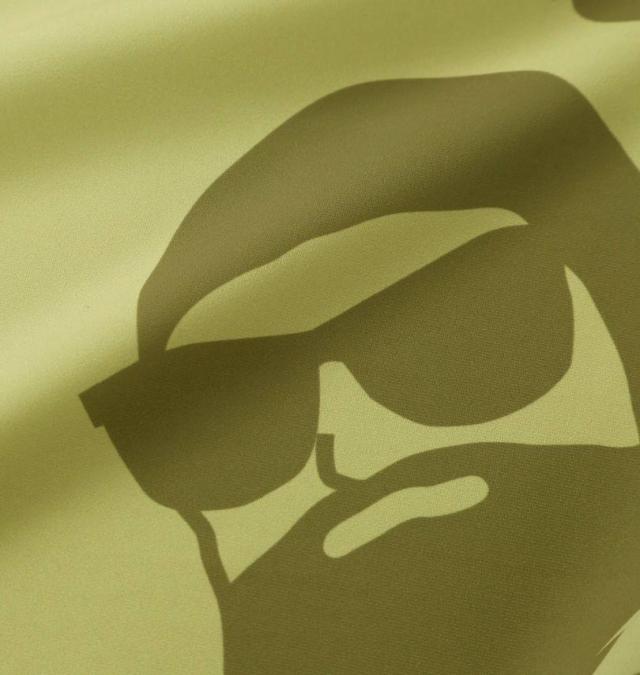 大きいサイズ FUN for modemdesign PINEAPPLE OJI柄 アロハ ショーツ ベージュ×オリーブ 3L 4L 5L 6L 8L/1274-5540-1-89