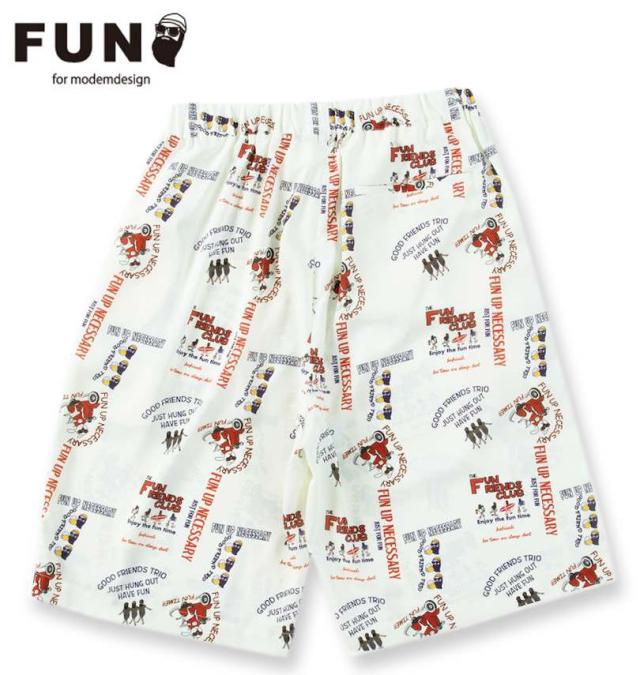 大きいサイズ FUN for modemdesign LIFE OJI柄 アロハ ショーツ オフホワイト 3L 4L 5L 6L 8L/1274-5541-1-89