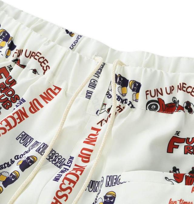 大きいサイズ FUN for modemdesign LIFE OJI柄 アロハ ショーツ オフホワイト 3L 4L 5L 6L 8L/1274-5541-1-89