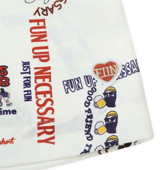 大きいサイズ FUN for modemdesign LIFE OJI柄 アロハ ショーツ オフホワイト 3L 4L 5L 6L 8L/1274-5541-1-89