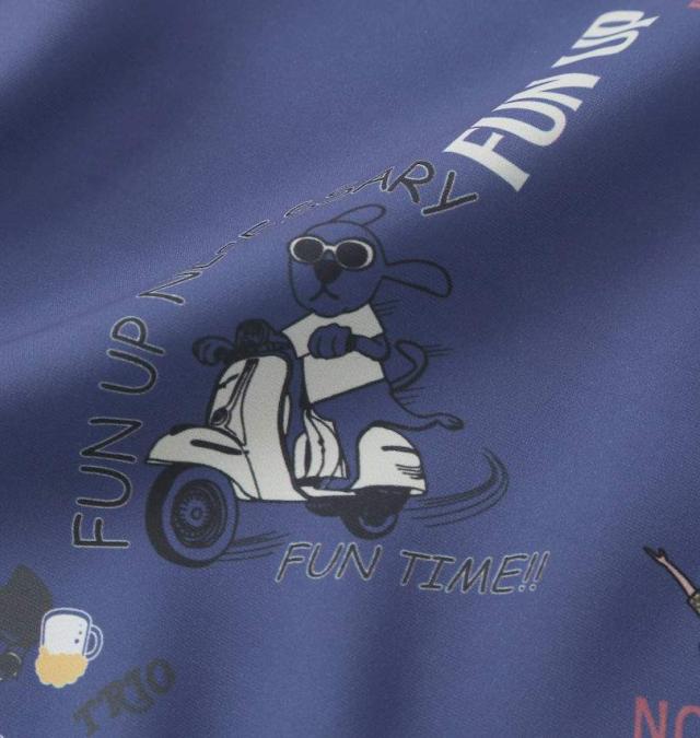 大きいサイズ FUN for modemdesign LIFE OJI柄 アロハ ショーツ インクブルー 3L 4L 5L 6L 8L/1274-5541-2-89