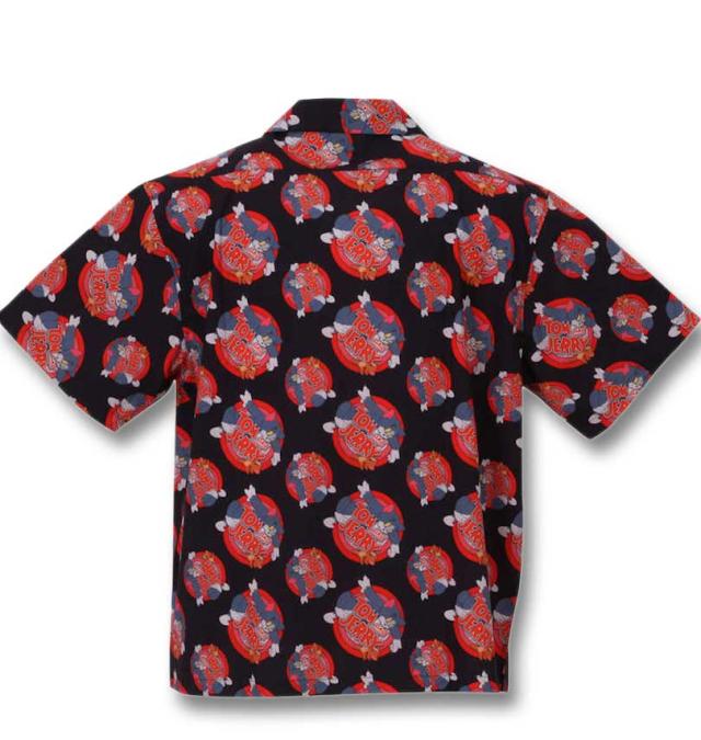 大きいサイズ TOM and JERRY 接触冷感オープンカラー半袖シャツ ブラック 3L 4L 5L 6L 8L/1277-3215-2-89