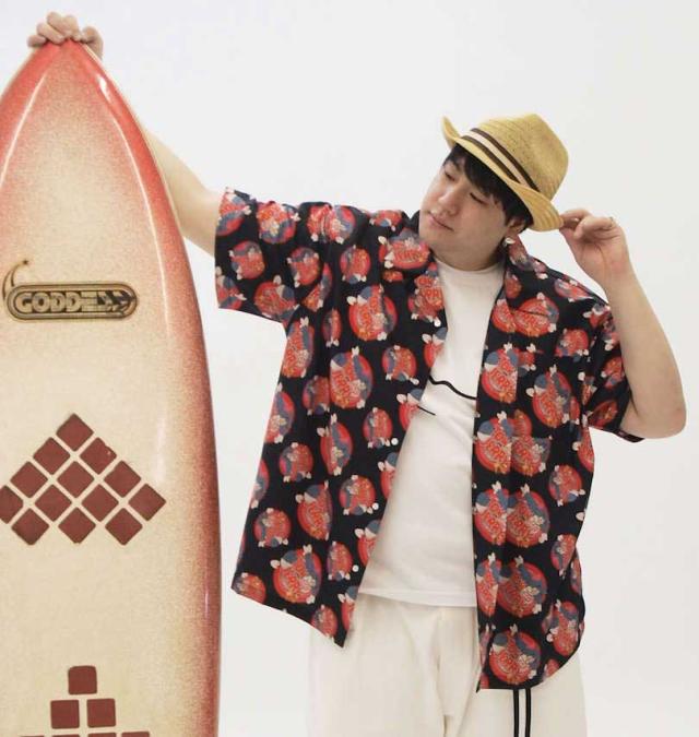 大きいサイズ TOM and JERRY 接触冷感オープンカラー半袖シャツ ブラック 3L 4L 5L 6L 8L/1277-3215-2-89