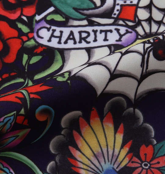 大きいサイズ Ed Hardy 接触冷感オープンカラー半袖シャツ ネイビー 3L 4L 5L 6L 8L/1277-3235-1-89